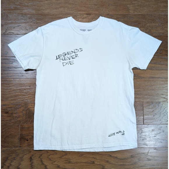 Vlone x Juice Wrld 999 Legends Never Die T-Shirt White Large 22x29 Rap Tee - Picture 2 of 8